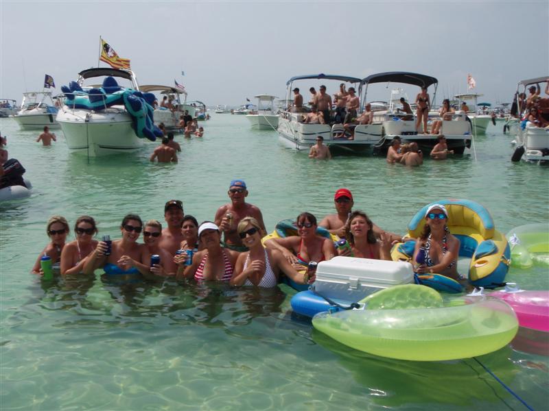 goes to Crab Island Destin Memorial Day 2008